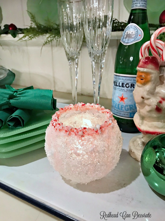 Peppermint Frosted Candle