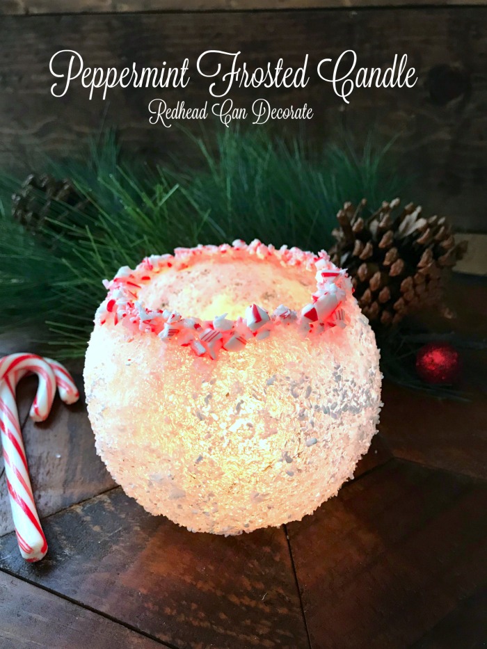 Peppermint Frosted Candle