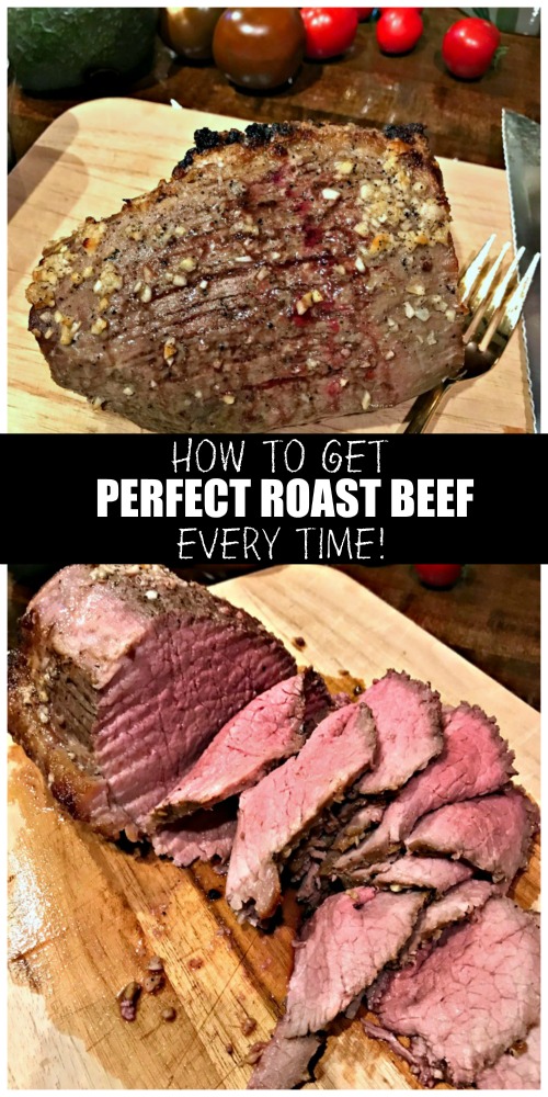 This Perfect Roast Beef Recipe is the easiest way I have found to cook roast beef so it's not over done, or under done.  It would also make a perfect alternative to turkey on Thanksgiving.