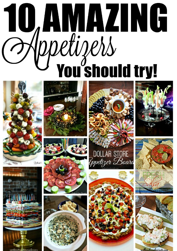 10 Amazing Appetizers You Should Try from one of the most creative food bloggers out there.  These are all her own tutorials & recipes!