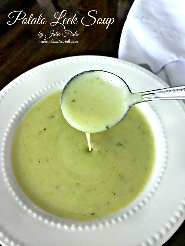 Potato Leek Soup is so easy to make it will shock you!  This recipe is also a healthy version requiring no heavy cream and it still comes out creamy!