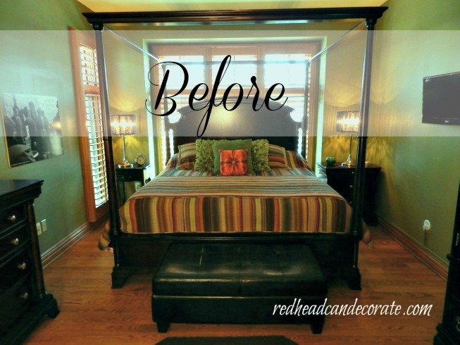 This Fall Fantasy Master Bedroom Makeover includes many affordable decorating ideas for fall including glowing ambers under the bed!