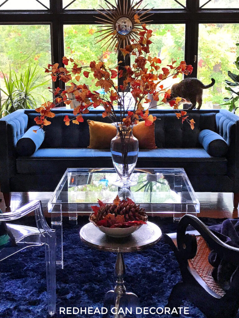 This gorgeous Autumn Formal Living Room was designed by a Michigan blogger who enjoys adding items into her home that have meaning.