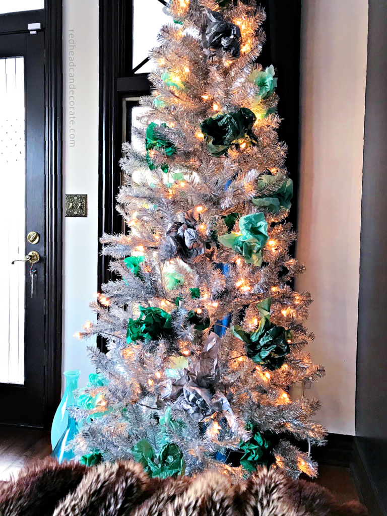 Simple Minty Green Scrunched Tissue Paper Tree