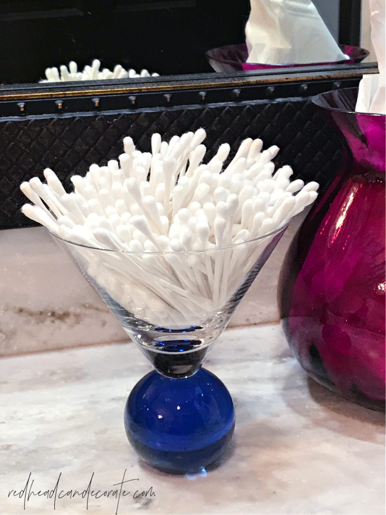 How to Turn a Martini Glass into a Q-Tip Holder