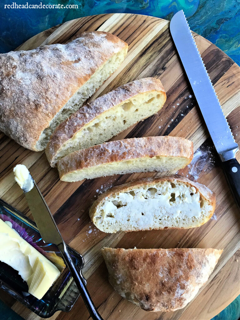 Rick's Homemade Italian Bread is simple, yet has incredible flavor with a hint of olive oil.  It's soft on the inside, and has just the right crusty exterior.  Use this bread for everything from salads, soups, meatballs, subs, and especially toast, garlic bread, or buttered bread all by itself.
