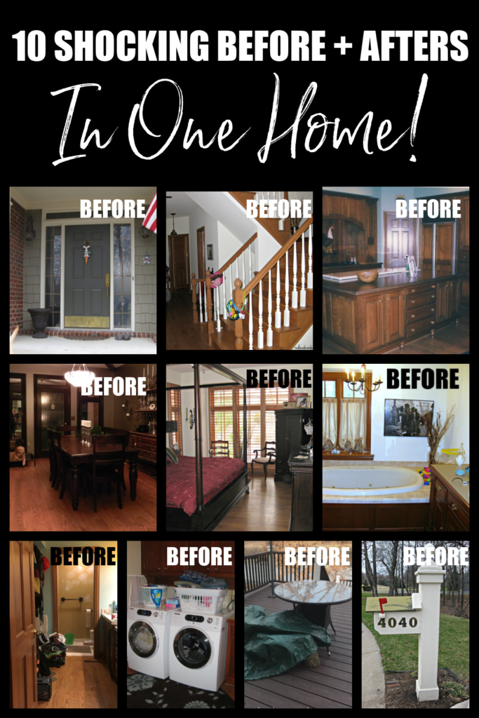 Inspiration just might strike by clicking through all "10 Shocking Before and After Room Makeovers in One Home" for the most popular DIY projects from our dated home here in Michigan.