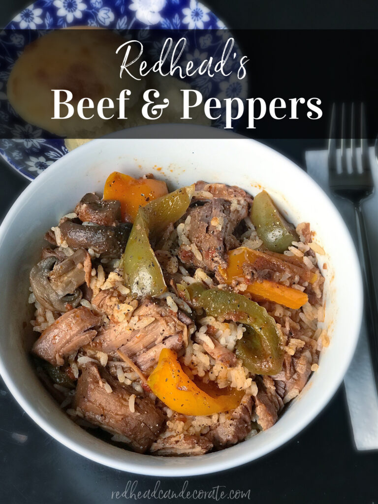 A very simple crockpot recipe for tender, tasty, beef chunks along side bell peppers, and a succulent gravy that combines all the flavors into a very versatile beef that can be used over mashed potatoes, on top of rice, noodles, in a tortilla, or even on a sub roll.  