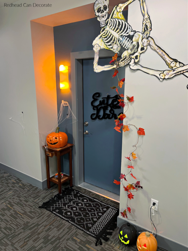 How to Decorate a Halloween Apartment Balcony & Door - Redhead Can Decorate