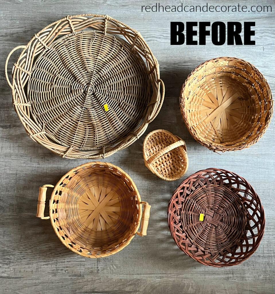 How to Create a Thrift Store Basket Wall Corner using thrift store baskets!