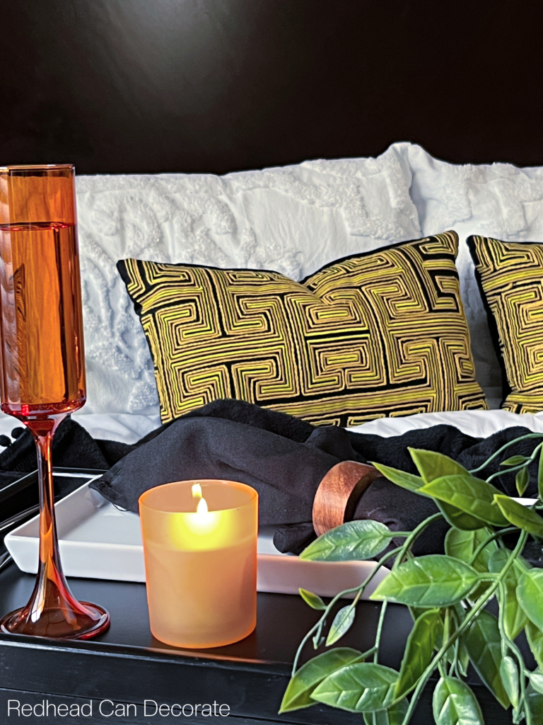 "How to Create a Romantic Dinner Date in Bed" with a few dinner recipes ideas included...