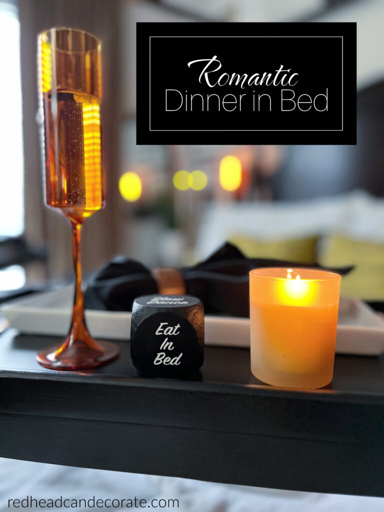 "How to Create a Romantic Dinner Date in Bed" with a few dinner recipes ideas included...