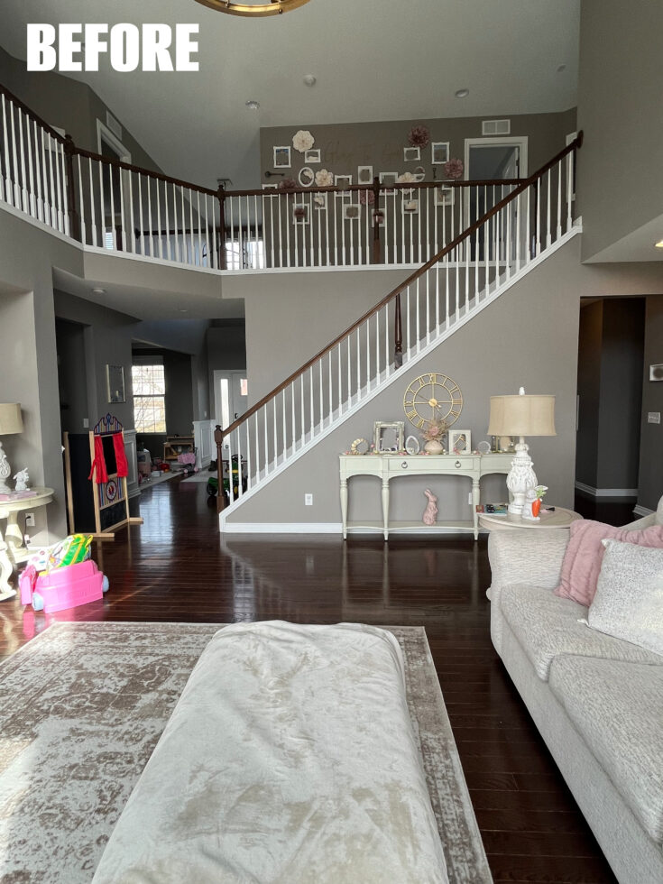 Two Story Family Room Accent Wall Makeover - Redhead Can Decorate