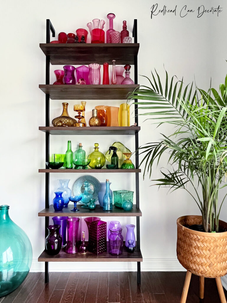 How to Create a Thrift Store Colored Glass Wall in Dining Area