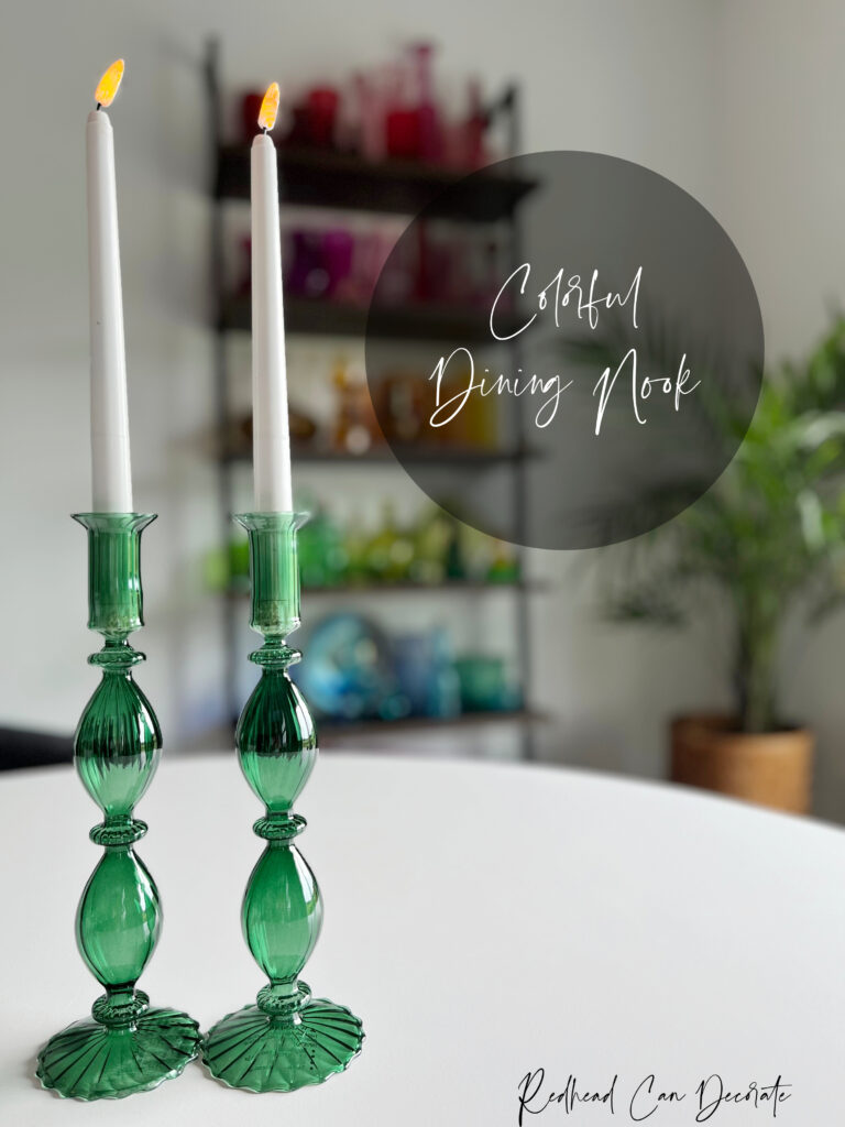 How to Create a Thrift Store Colored Glass Wall in Dining Area