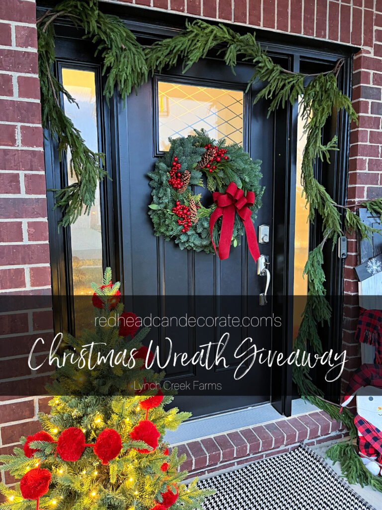 Free Lynch Creek Farm Christmas Wreath Giveaway & 2024 Redheadcandecorate.com Christmas Tour