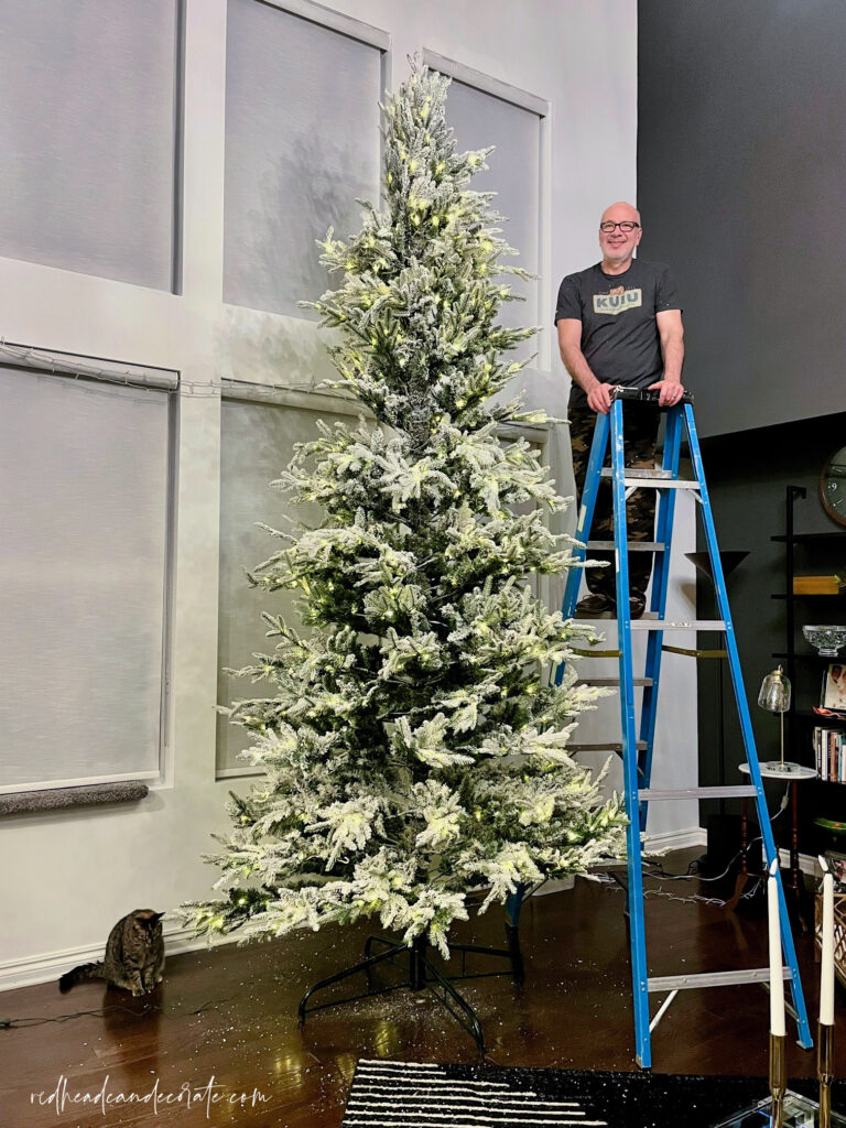 Redhead's Gorgeous 12 Foot Flocked Christmas Tree Tour