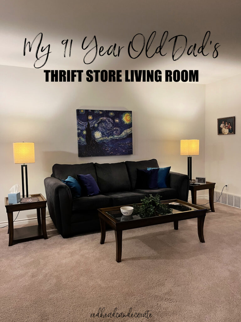 My 91 Year Old Dad's Thrift Store Furniture Living Room Makeover
