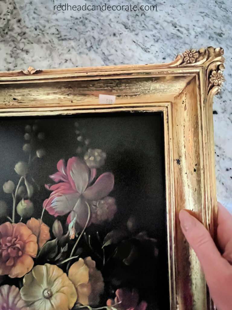 Thrift Store Gold Framed Floral Print