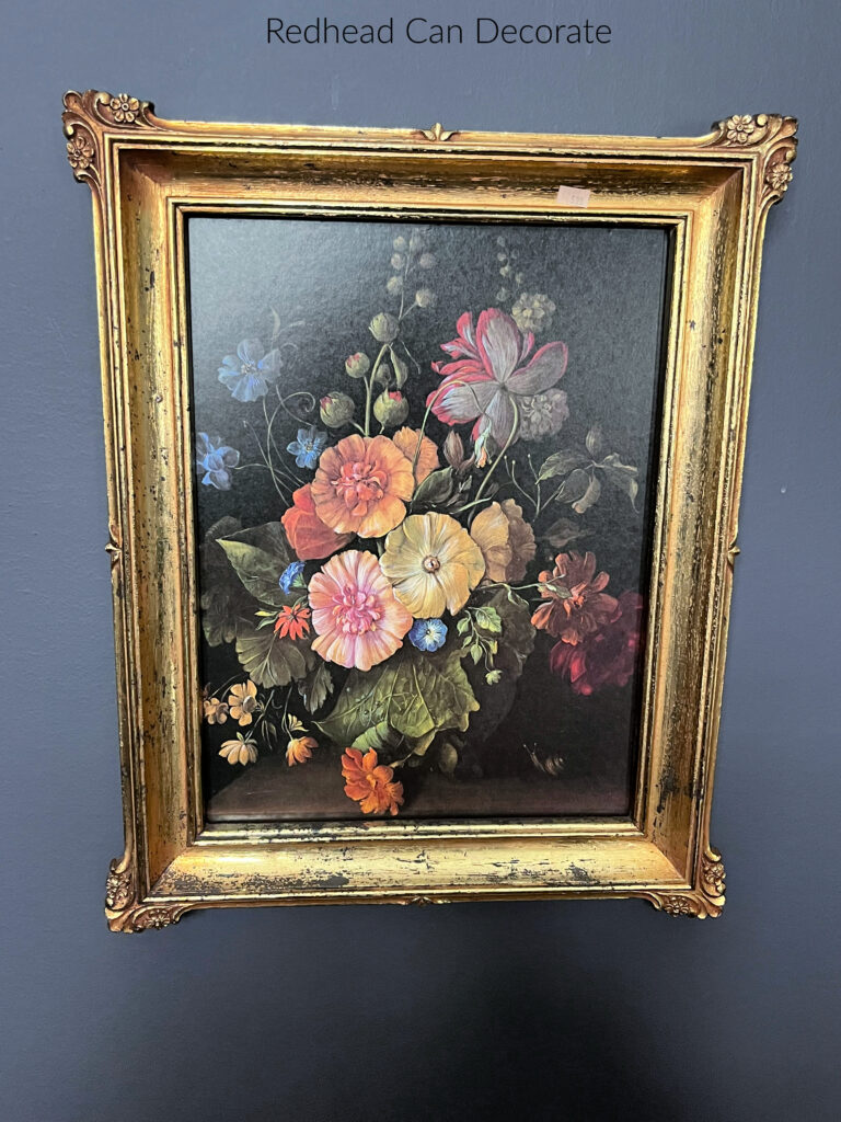 Thrift Store Gold Framed Floral Print
