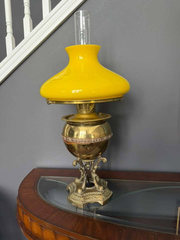 Restored Antique Oil Lamp